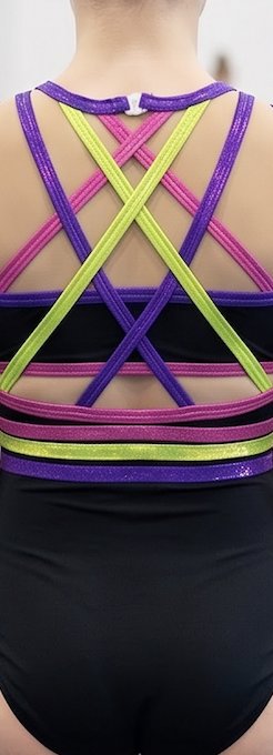 Comet sleeveless practice leotard back view — Lore Leos