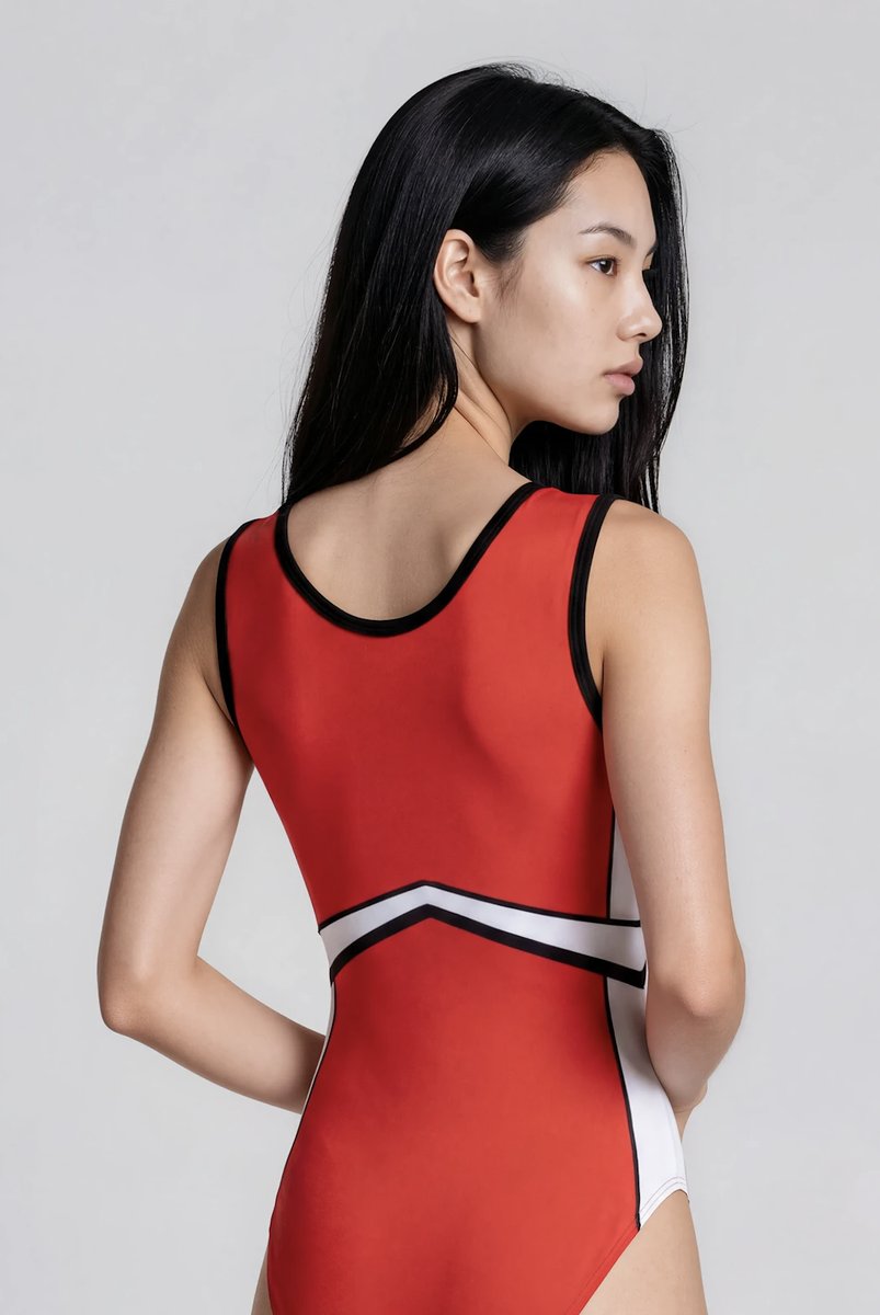 Horizon sleeveless practice leotard back view — Lore Leos